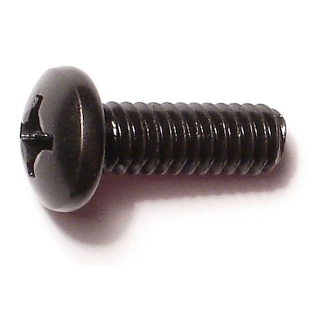 Midwest Fastener 1/4"-20 x 3/4 in Phillips Pan Machine Screw, Black Oxide Steel, 15 PK 33182